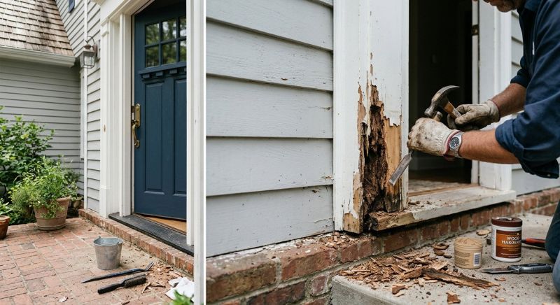 Door Frame Wood Rot Repair
