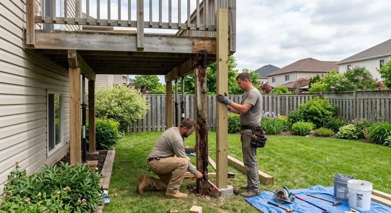 Rotted Deck Joist Replacement