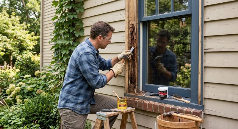 Exterior Trim Wood Rot Repair